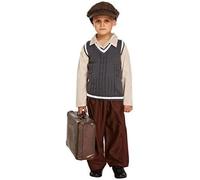 GREY LOOK Boys Victorian War Time Fancy Dress Costume - Evacuee -CHILDRENS WW2 EVACUEE 1940S ORPHAN FANCY DRESS COSTUME BOOK WEEK (7-9y