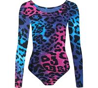 GREY LOOK Crazy Chick GIRLS KIDS NEW LEOPARD ARMY PRINT LONG SLEEVE STRETCH MICROFIBER DANCE GYMNASTIC LEOTARD BODYSUIT TOP (13 Years)