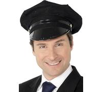 GREY LOOK Unisex Adults Chauffeur Cap Limo Taxi Driver Hat, White Gloves and Black Tie Book Week Day Fancy Dress Accessories Kit (Chauffeur Hat only)