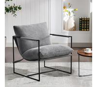 (GREY) Lounge Metal Frame Chair w/ Ergonomic Cushion LUCA