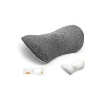 (Grey) Lumbar Memory foam Pillow for Side Sleepers Pregnancy Relieve Hip Tailbone Pain Sciatica Chair Car Back Support Cushion