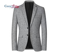 (grey, M) Cozy Up Men's Suit Blazer 2 Buttons Sport Coat Casual Suit Jacket for Men Regular Fit Lightweight Wedding Prom Tux Suit Jacket