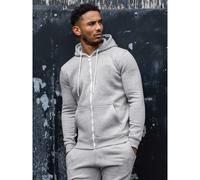 Enzo Mens Hoodies Zip Up Hooded Fleece Hoody Coat Winter Warm Jacket Track Top Grey M