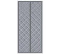 Grey Magnetic Thermal Curtain for Doors, 95x210 cm, Insulated Door Curtain and Self-Adhesive Magic Tape, Energy Saving, Draught Proof, Sound Insulation Reducing, Easy Install for Home and Windows