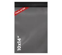 Grey Mailing Bags 10x14 Inch - Strong Waterproof Postage Bags for Parcels - Tear-Resistant Self Seal Poly Mailers - Pack of 100