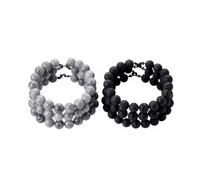 Grey Mapstone & Volcanic Beads 4/6/8/10mm 16 Size Combos | Natural Volcanic Stone Beads for Jewelry Making Bracelet and Necklace Crafts(90pcs of 8mm+8mm)