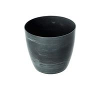 (Grey Marble, 18 cm) Flower Pots 6 Colours 4 sizes Marble Plastic Plant Pots Planter Deco Round Deco