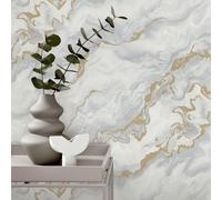 Erismann non-woven wallpaper Elle Marmor Optik Structure Grey Gold Metallic 10447-31