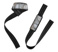 Grey Marble Neutral Wrist Bands 66 cm Non-Slip Deadlift for Strength Training Bodybuilding