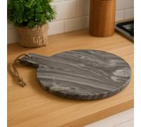 Grey Marble Round Paddle Serving Board | Marmore