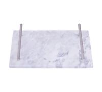 Grey Marble Serving Board with Silver Handles | Salerno