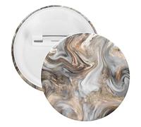 Grey Marble Stone Abstract Mottled Spotty Ink Texture Paint 1 PC Round Tinplate Badge, Badge Lapel Tie Pin, Lightweight Button Badge for Women Men Office Worker Teacher Student Decor