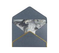 Grey Marble Stripe Personalised Pearl-Finish Greeting Cards With Envelopes - Five Elegant Colourways, Gold-Edged Blank Cards, Suitable For All Occasions