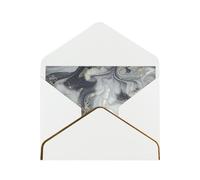 Grey Marble Stripe Personalised Pearl-Finish Greeting Cards With Envelopes - Five Elegant Colourways, Gold-Edged Blank Cards, Suitable For All Occasions