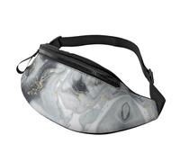 Grey Marble Stripe Waist Bag Bumbags for Men Women, Print Polyester Waist Pack for Travel Walking Sport with Adjustable Strap