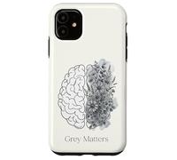 Grey Matters Floral Line Art Brain Tumor Awareness Month Case for iPhone 11