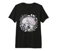 Grey May Brain Tumor Awareness Floral Rare Disease Premium T-Shirt