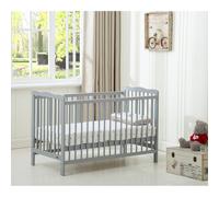 (Grey) MCC BEBAY COT BED Brooklyn Baby Cot Crib with Water Repellent Mattress