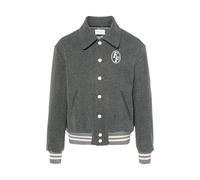 Grey Melange Logo Embroidered Jacket - male - FAMILY FIRST - Bomber Jackets - Gray - M - Jackets M