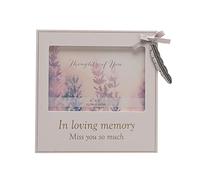 Grey Memorial Wooden Photo Frame with Feather Attachment 6x4 - In Loving Memory