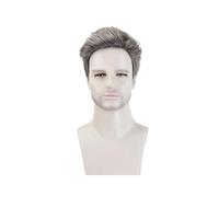 Grey Mens Short Wig Synthetic Hair Straight Layered Natural Daily Cosplay Party Hair Wigs Herren Perücken