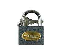Grey Metal Cast Iron Padlock with Keys (4cm x 0.6cm) Pack of 1 - Durable,Ideal for Gates, Sheds, Outhouses, Lockers & More