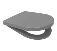 (Grey) Middle D Shape Toilet Seat Soft Close Quick Release 360 x 449mm