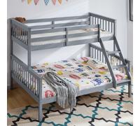 (Grey) Milan Triple Bunk Bed - Single Double Detachable