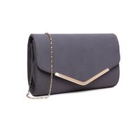 (Grey) Miss Lulu Women Wedding Evening Bag Clutch Purse Handbag