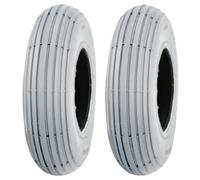 Grey Mobility Scooter tyre 200x50 ribbed tire non marking wheelchair - set of 2.