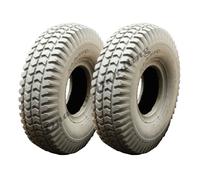 Grey mobility scooter tyres 260 x 85, block tire, 3.00-4, non marking - set of 2