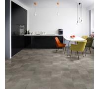 Grey Modern Concrete Effect Anti-Slip Vinyl Flooring For Kitchen, Bathroom, 2.6mm Thick Vinyl Sheet-3M(9'9") X 4M(13'1")-12M²