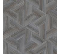 Grey Modern Parquet Effect Anti-Slip Vinyl Flooring For Kitchen, Bathroom, 4.0mm Thick Vinyl Sheet-2M(6'6") X 3M(9'9")-6M²