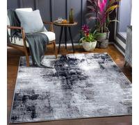 Grey Modern Shaggy Abstract Anti Slip Easy to Clean Rug For Living Room, Dining Room, Bedroom, Utility Room, Conservatory & Kitchen-140cm X 200cm