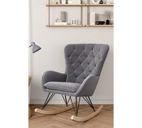 Grey Modern Upholstered Rocking Chair for Living Room Bedroom The hot sale Grey One Size