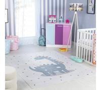 Grey Modern Washable Shaggy Rug, Animal Pictorial Anti Slip Rug The Rug Shop UK Grey 120cm x 170cm