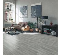 Grey Modern Wood Effect Anti-Slip Vinyl Flooring For Home, Shops, Offices, 2.8mm Thick Vinyl Sheet-4M(13'1") X 4M(13'1")-16M²