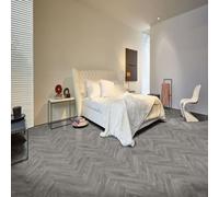 Grey Modern Wood Effect Anti-Slip Vinyl Flooring For Home, Shops, Offices, 4.0mm Thick Vinyl Sheet-5M(16'4") X 3M(9'9")-15M²