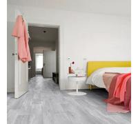 Grey Modern Wood Effect Anti-Slip Vinyl Flooring For Kitchen, Bathroom, 2.5mm Thick Vinyl Sheet-7M(23') X 4M(13'1")-28M²