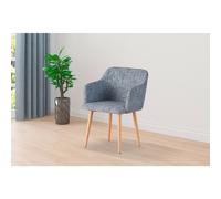 (GREY ) MOF Classic Fabric Tub Chair Wing Back Armchair Sofa Vanity Bedroom Dressing Chair K5