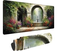 Grey Mouse Mat 1000x500x3 mm Large Gaming Mouse Pad Flower Desk Mat with Stitched Edges, Mousepad Non Slip Rubber Base, Waterproof Keyboard Desk Pad, Office Accessories for Home Decor, Gifts w-1341