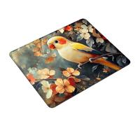 Grey Mouse Mat 23 x 18 cm Small Mouse Pad Bird Waterproof Mousepad Gaming Desk Accessories, Anti-slip Rubber Base Mousemat with Stitched Edge for Office, Learning, Desktop Decor, Gifts for Men S0-111