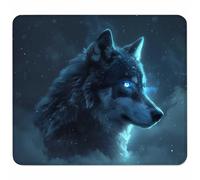 Grey Mouse Mat 250x200mm, Small Mouse Pad Wolf Waterproof Gaming Mousepad, Mini Desk Mat with Anti-Slip Base, Stitched Edges Mousepad, Keyboard, Mousemats for Gaming Accessories, Gifts for Men U-7741