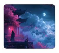 Grey Mouse Mat 340x280mm, Small Mouse Pad Landscape Waterproof Gaming Mousepad, Mini Desk Mat with Anti-Slip Base, Stitched Edges Mousepad, Keyboard, Mousemats for Desk, Gifts for Women Q-9126