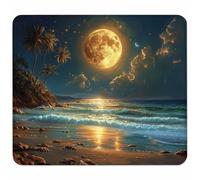 Grey Mouse Mat 400x300mm, Small Mouse Pad Moon Waterproof Gaming Mousepad, Mini Desk Mat with Anti-Slip Base, Stitched Edges Mousepad, Keyboard, Mousemats for Gaming Accessories, Gifts for Men 6-8505