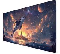 Grey Mouse Mat Animal Gaming Mouse Pad XXL 120 x 60cm Desk Mat Large with Non-Slip Base and Stitched Edge Keyboard Pad for Gaming/Home/Office Work/Accessories, Improved Precision and Speed p4122i