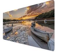 Grey Mouse Mat Boat Gaming Mouse Pad XXL 100 x 50cm Desk Mat Large with Non-Slip Base and Stitched Edge Keyboard Pad for Gaming/Home/Office Work/Accessories, Improved Precision and Speed ui3161i