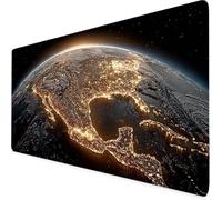 Grey Mouse Mat Earth Gaming Mouse Pad Large XXL Desk Mat with Non-Slip Base and Stitched Edge Keyboard Pad for Gaming/Home/Office Work/Accessories, Improved Precision and Speed (90 x 40cm) 7347-1bd