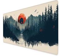 Grey Mouse Mat Landscape Gaming Mouse Pad XXL 80 x 40cm Desk Mat Large with Non-Slip Base and Stitched Edge Keyboard Pad for Gaming/Home/Office Work/Accessories, Improved Precision and Speed ui2151i