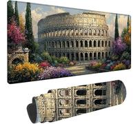 Grey Mouse Mat Large 700x300x3 mm Extended Gaming Mouse Pad Colosseum Desk Mat With Stitched Edges, Waterproof Soft Cloth Mousepad, Non-Slip Rubber Base Desk Pad for Office Accessories Gifts z-8400